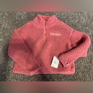 Champion Rose Pink Sherpa Half-Zip Pullover
